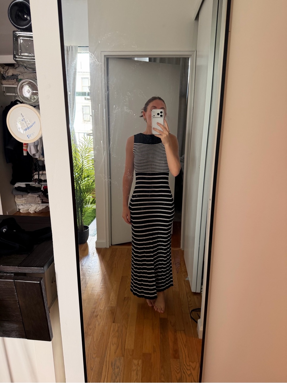 a new day Black and White Striped Sleeveless Maxi Dress